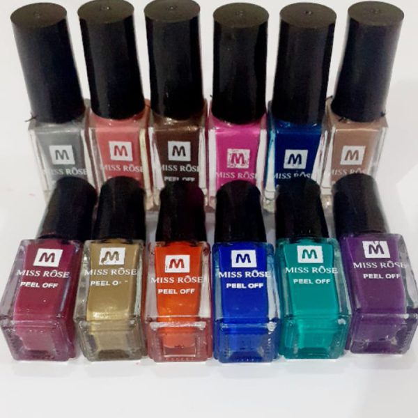 Pack Of 12 Peel Off Nail Paints Pack of 12 – Peel Off Nail Paints / Nail Polish- Multicolor