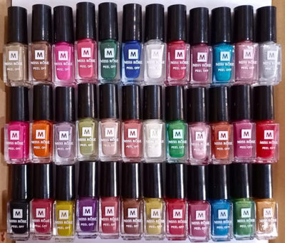 Pack Of 12 Peel Off Nail Paints Pack of 12 – Peel Off Nail Paints / Nail Polish- Multicolor