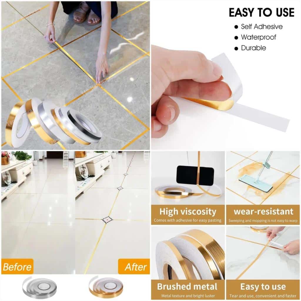 Adhesive golden tiles tape