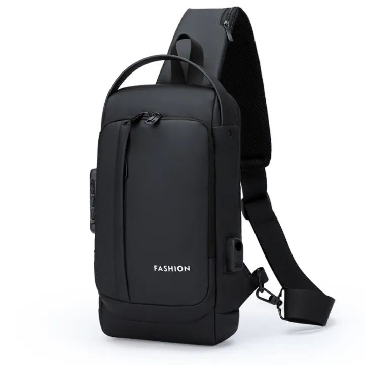 Chest Bag Multifunction Crossbody Sport Running Travel Sling Pack Anti theft USB Charge Shoulder Messenger Pack Luxury Brand Men