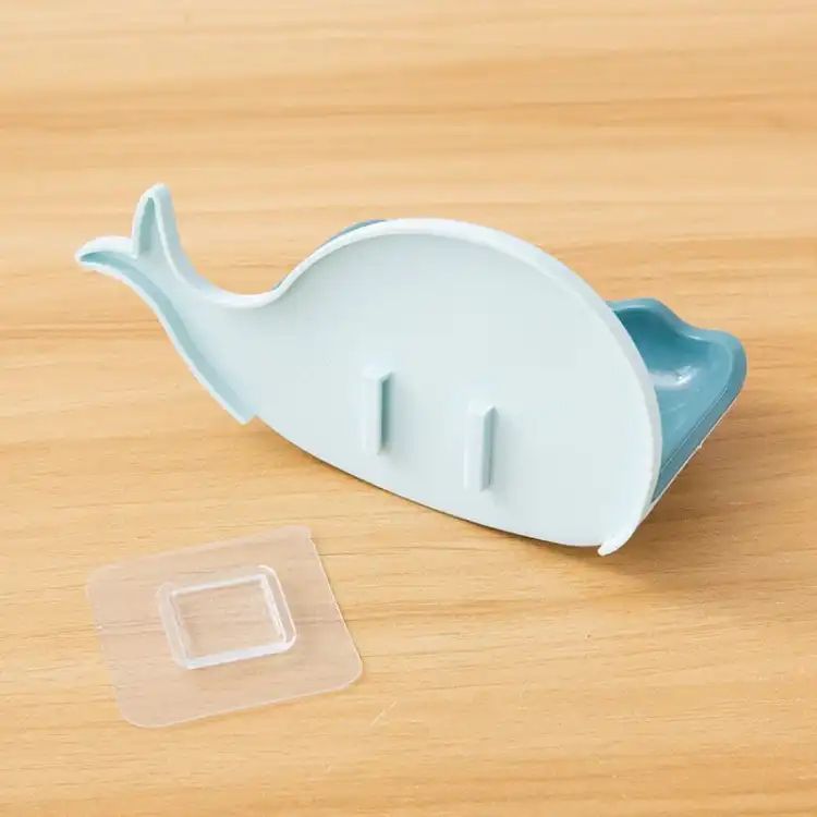 Fish Shape Soap Box Bathroom Drain Soap Holder Rack Self Adhesive Wall Mounted Soap Tray Plate Bathroom Supplies