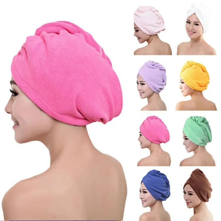 Hair Dryer Cap Towel Wrap Towel Quick Dry Cap Towel 100% Cotton Turban