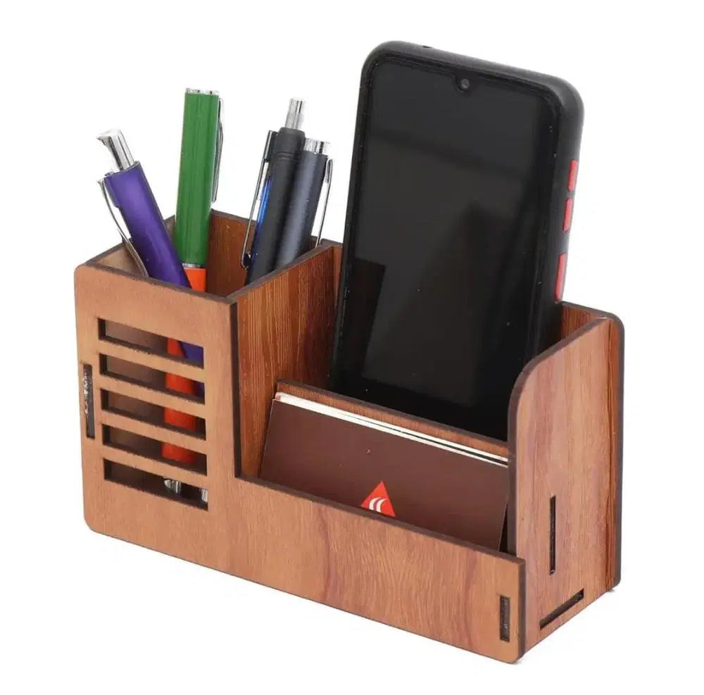 1 Pc Mobile Holder Wooden Desk Organizer