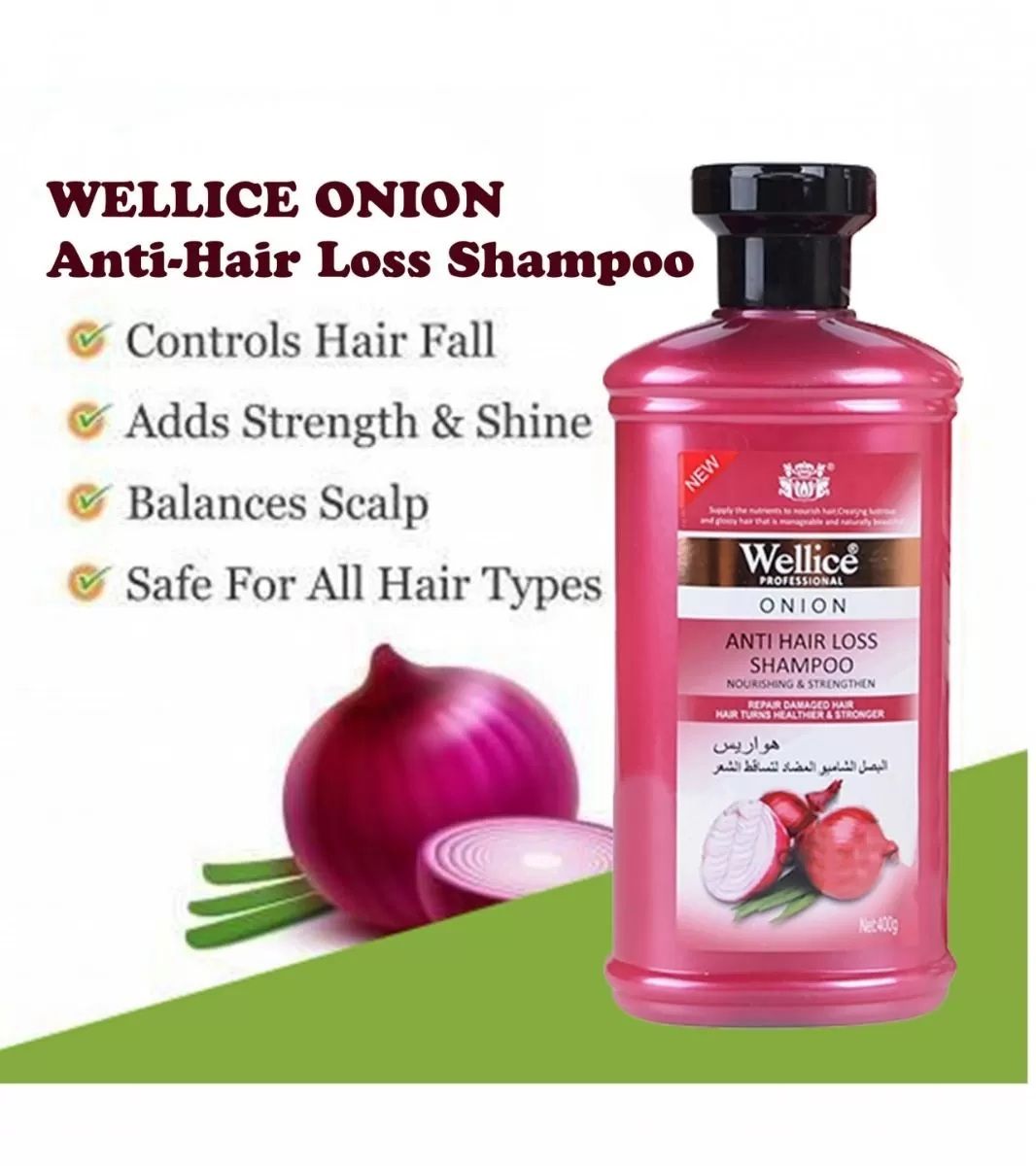 Original Wellice Onion Anti Hair Loss Shampoo 400ml