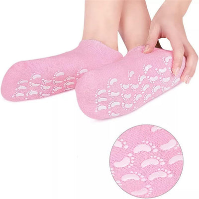 Short Moisturizing Socks WalTok Cotton Spa Gel Moisture Socks Gel Inner Lining Infused with Essential Oils Best for Repairing Softeing Dry Cracked Feet Skins