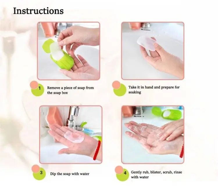 Travel Soap Outdoor Portable Mini Paper Soap Paper Washing Hand Bath Clean Scented Slice Sheets Good for Camping BBQ Hiking Travel or Any Outdoor Activity 1Peace